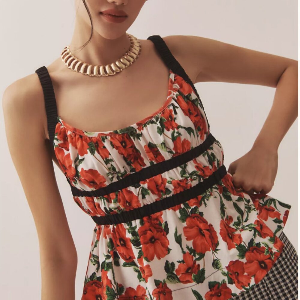 Anthropologie Maeve Ditali Open-Back Tank